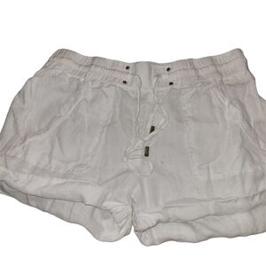 Guess White Linen Shorts S